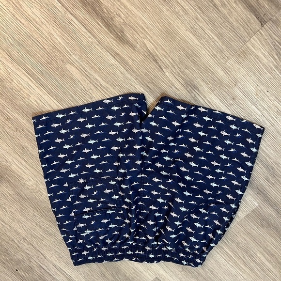 Men’s Atlantis Swim Shorts Trunks. Navy with sharks. Pockets. Drawstring - Picture 5 of 12